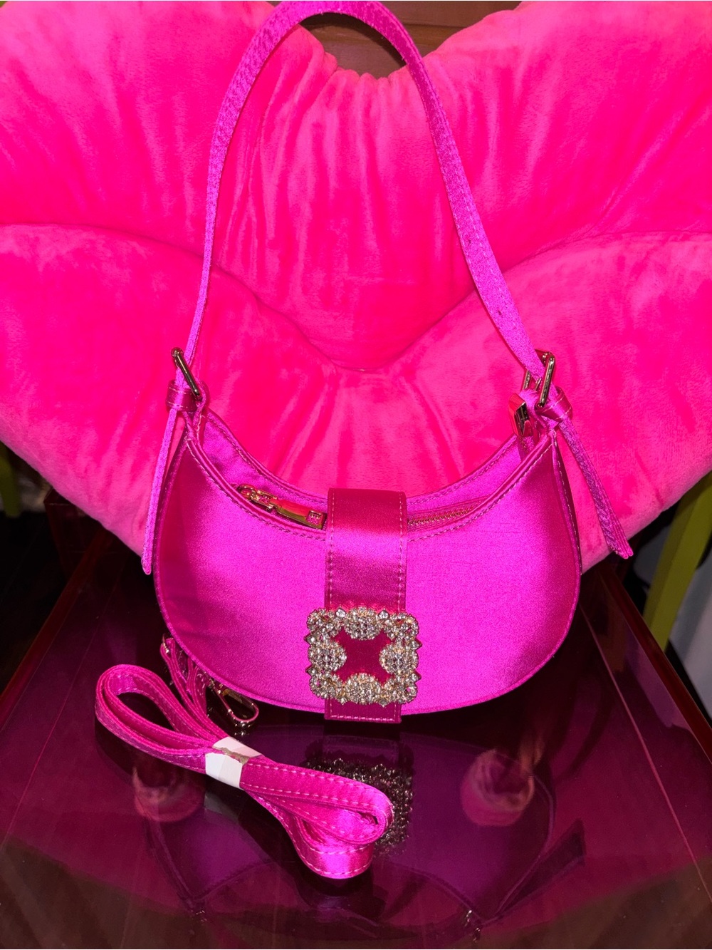 Magenta pink evening bag